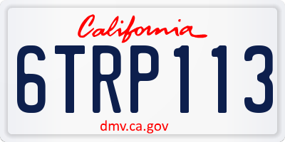 CA license plate 6TRP113
