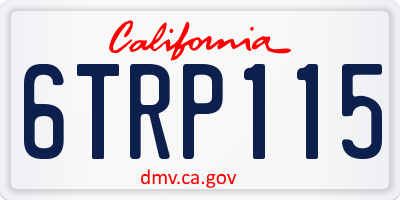 CA license plate 6TRP115