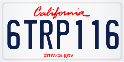 CA license plate 6TRP116