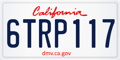 CA license plate 6TRP117