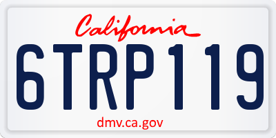 CA license plate 6TRP119