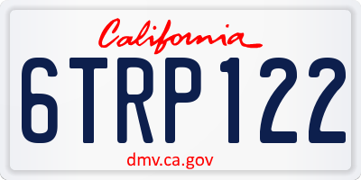 CA license plate 6TRP122