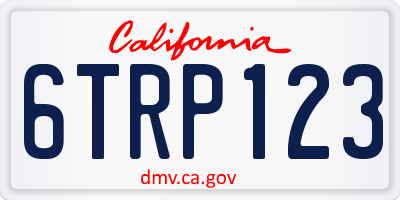 CA license plate 6TRP123