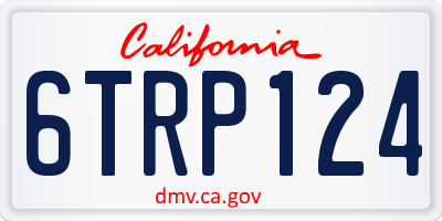 CA license plate 6TRP124