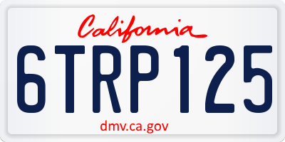 CA license plate 6TRP125