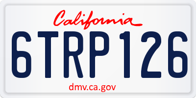 CA license plate 6TRP126