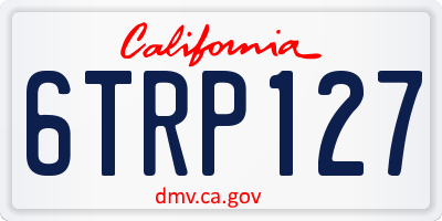 CA license plate 6TRP127
