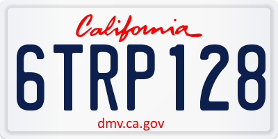 CA license plate 6TRP128