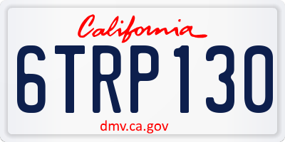 CA license plate 6TRP130