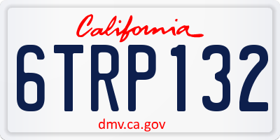 CA license plate 6TRP132