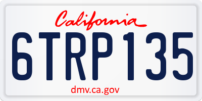 CA license plate 6TRP135