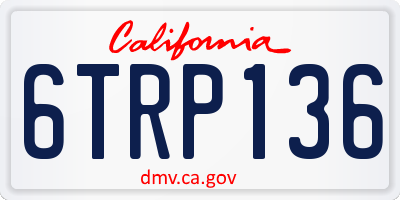 CA license plate 6TRP136