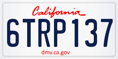 CA license plate 6TRP137