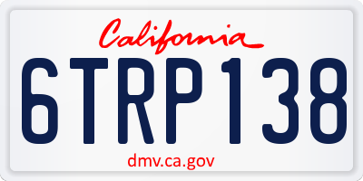 CA license plate 6TRP138