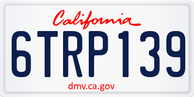 CA license plate 6TRP139
