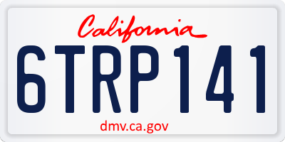 CA license plate 6TRP141