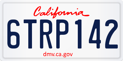 CA license plate 6TRP142
