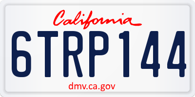 CA license plate 6TRP144