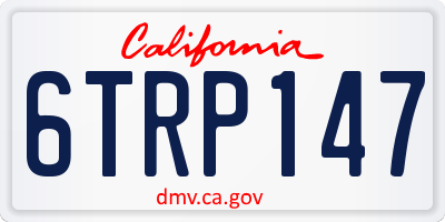 CA license plate 6TRP147