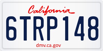 CA license plate 6TRP148