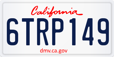 CA license plate 6TRP149