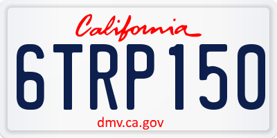 CA license plate 6TRP150