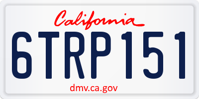 CA license plate 6TRP151