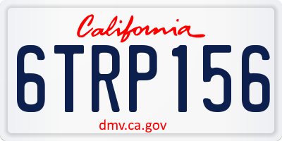 CA license plate 6TRP156