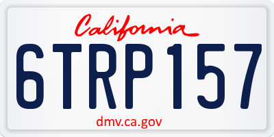 CA license plate 6TRP157