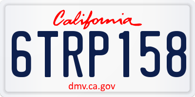 CA license plate 6TRP158