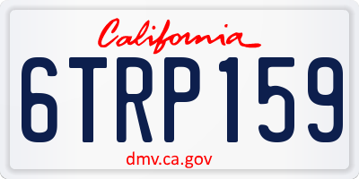 CA license plate 6TRP159
