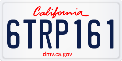 CA license plate 6TRP161