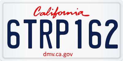 CA license plate 6TRP162