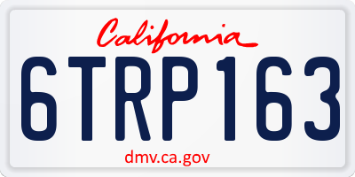 CA license plate 6TRP163