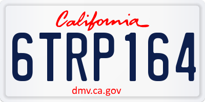 CA license plate 6TRP164