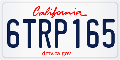 CA license plate 6TRP165
