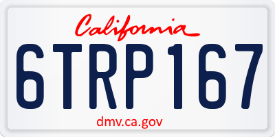 CA license plate 6TRP167