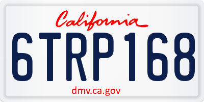 CA license plate 6TRP168