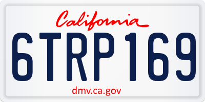CA license plate 6TRP169