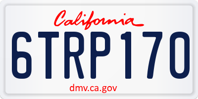 CA license plate 6TRP170