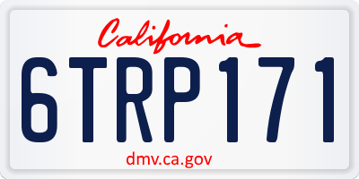 CA license plate 6TRP171