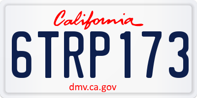 CA license plate 6TRP173