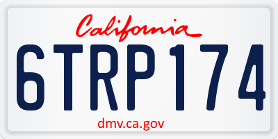 CA license plate 6TRP174
