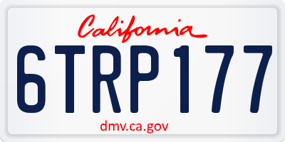 CA license plate 6TRP177