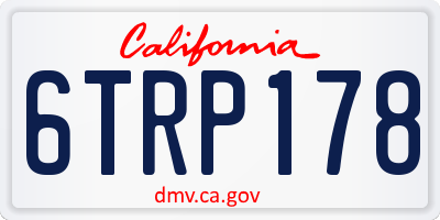 CA license plate 6TRP178