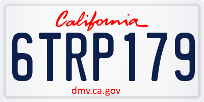 CA license plate 6TRP179