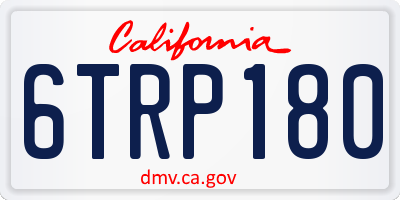 CA license plate 6TRP180