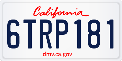 CA license plate 6TRP181