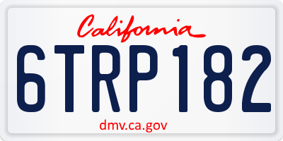 CA license plate 6TRP182