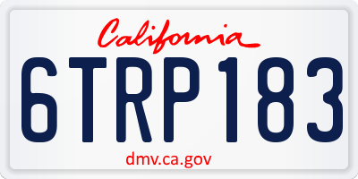 CA license plate 6TRP183